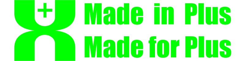 MADE IN PLUS, MADE FOR PLUS Logo